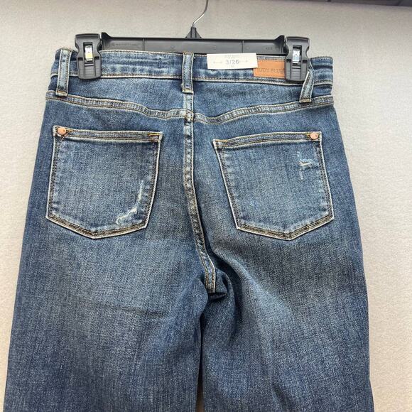 NWT Judy Blue Women's Straight Leg Jeans Size 3/26 Mid Rise Distressed JB88517 - Picture 6 of 16